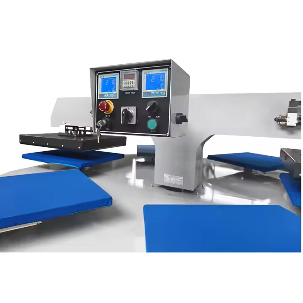 MEM 220V 6KW 28A 16in x 20in Automatic Pneumatic 2 Head 6 Station High Speed Carousel Heat Transfer Machine