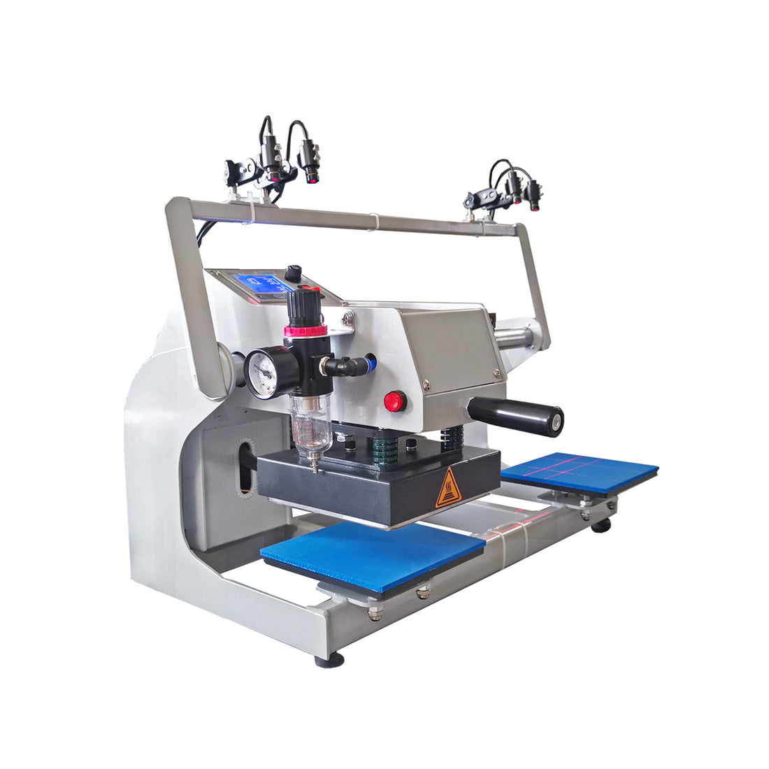 MEM 6" x 6" Semi-Automatic Pneumatic Double Station Heat Press with Laser Positioning System