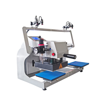 MEM 6" x 6" Semi-Automatic Pneumatic Double Station Heat Press with Laser Positioning System