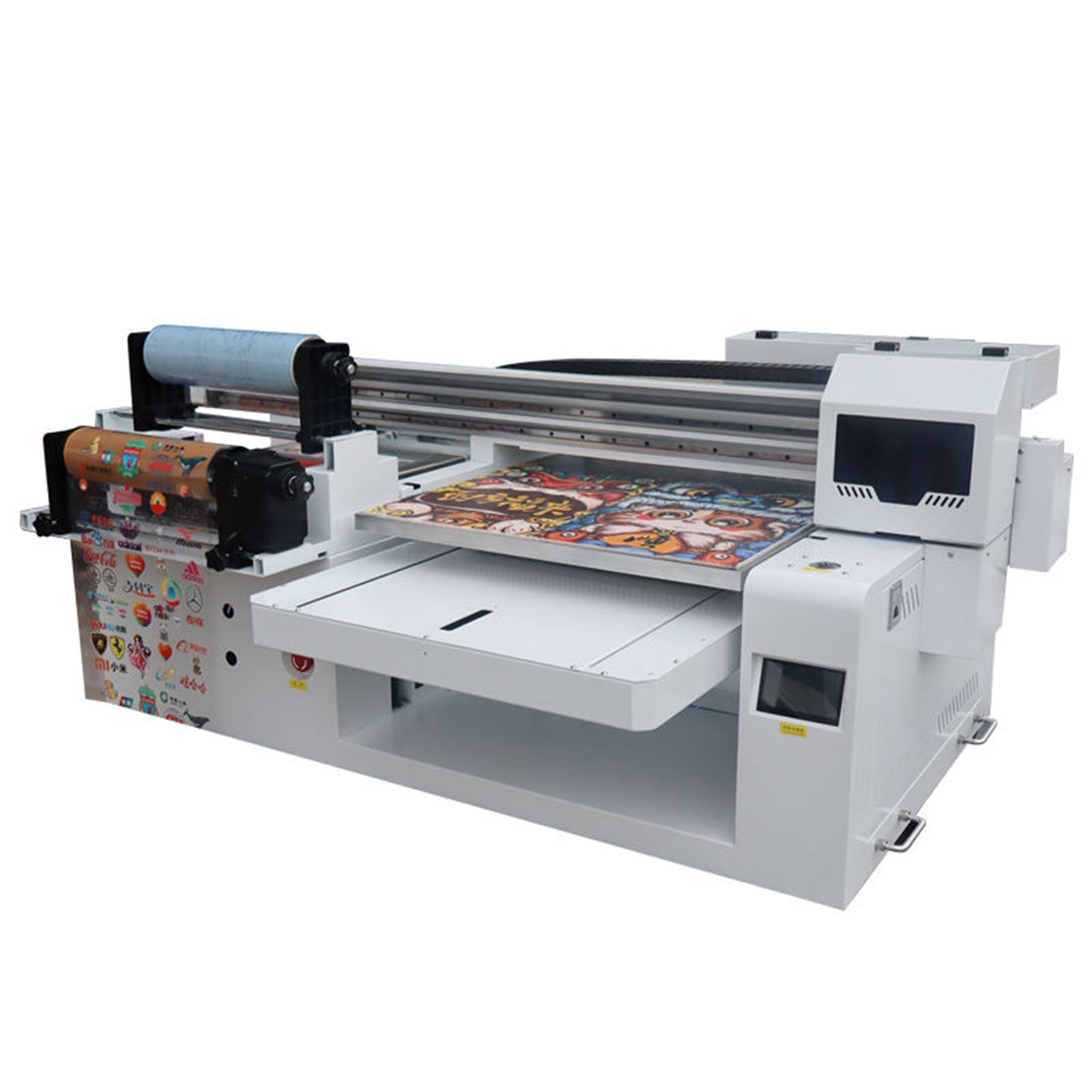 6090 UV Flatbed Printer and 12Inch UVDTF Desktop Direct to Substrate Roll Printer Combo, All-in-One Hybrid Printer for AB Film, Acrylic, Metal, Glass, Wood, Cell Phone Case