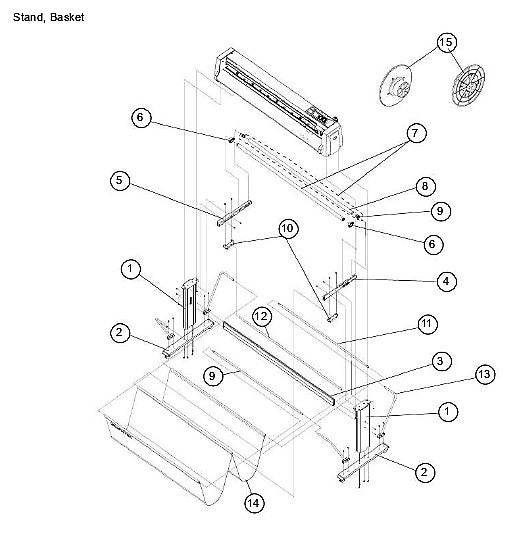 Middle Pipe, Basket (FC9-75) - For the Graphtec FC9000-75 (U621801850)