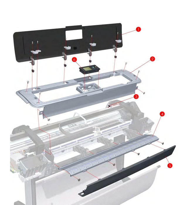 Front Control Panel for the HP Designjet T610, T1100 Plotters (Q6683-60719) - Refurbished