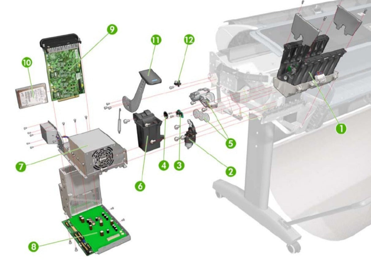 Media Advance Trans Media Advance Transmission - For the HP DesignJet 111, Z2100, Z3100, Z3200, Z5400, Z5600ps, T1100, T1120, T1200, T1300, T610, T620, T770, T790, T2300, T7100 Series (CH538-67027)