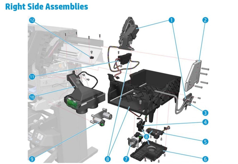 Primer Valve and Tubes Assy SERV for the HP Latex 110, 115, 310, 315, 330, 335, 360, 365, 370, 375 (B4H70-67128) - Refurbished