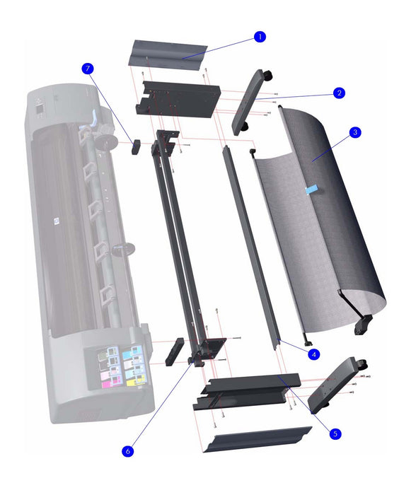 Foot Brace Assembly for the HP DesignJet L25500, Z6200, Z6100 42-inch Series (Q6651-60259)