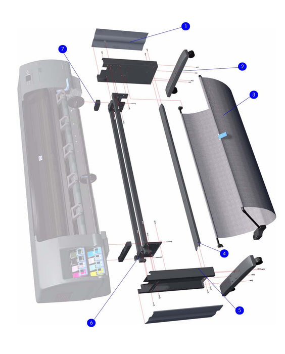 Bin Assembly w/support - For the HP Designjet Z6200, Z6100 42-inch Series (Q6651-60260)
