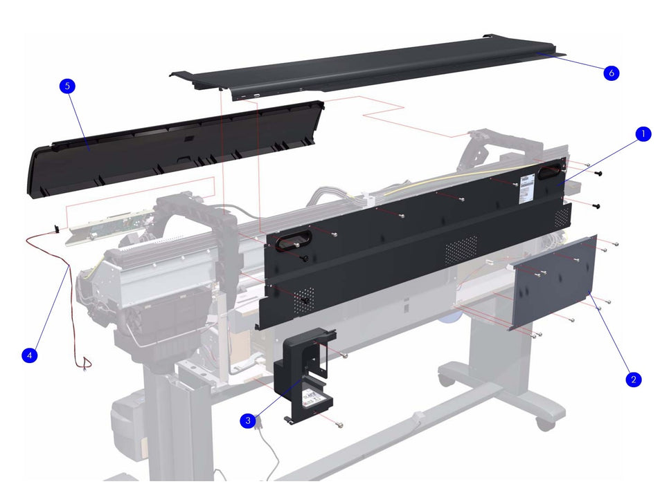 Front Panel Window Cover - For the HP Designjet Z6100, 4500, 4520, 4020 42-inch Series (Q1273-60204)