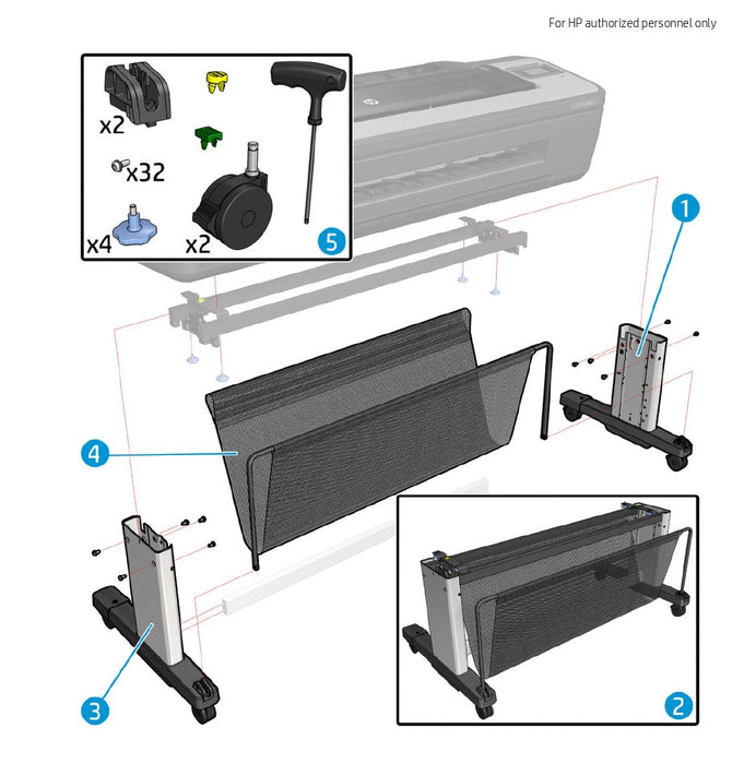 Stand 44 TUR non compatible Service Kit for the HP DesignJet 1700 & T1708 Series (W6B55-67002)