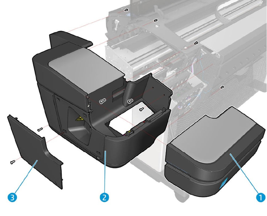 Left Cover Graphics 6inks Service Kit for the HP DesignJet Z6, Z9+ Series (T8W15-67046)