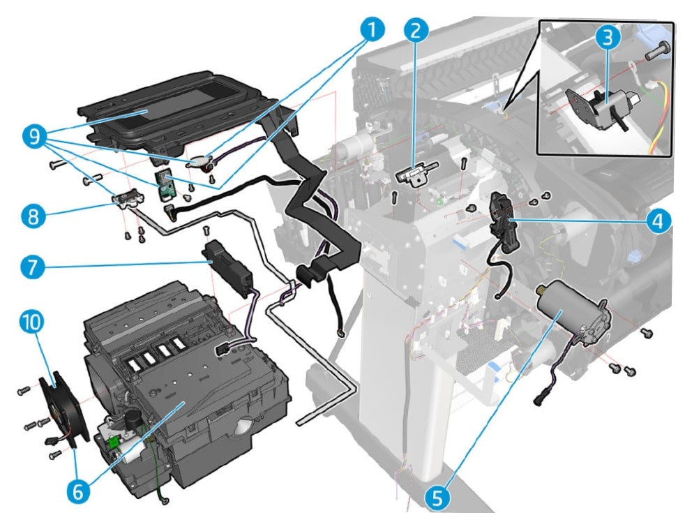 Speaker and USB Host Service Kit for the HP DesignJet Z6, Z9+, T1700, T1708, Z5600, Z2600 Series (T8W15-67031)