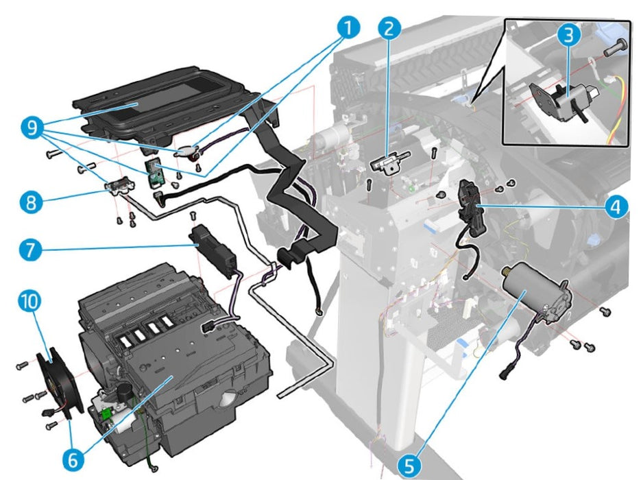 Drop Detector Service Kit for the HP DesignJet Z6, Z9+, T1700, Z5600, Z2600 Series (T8W15-67015)