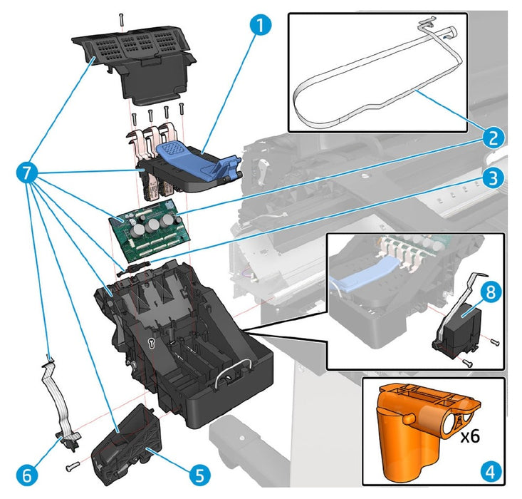 Carriage 3 w/ Cutter Service Kit for the HP DesignJet T1700, T1708 Ser ...