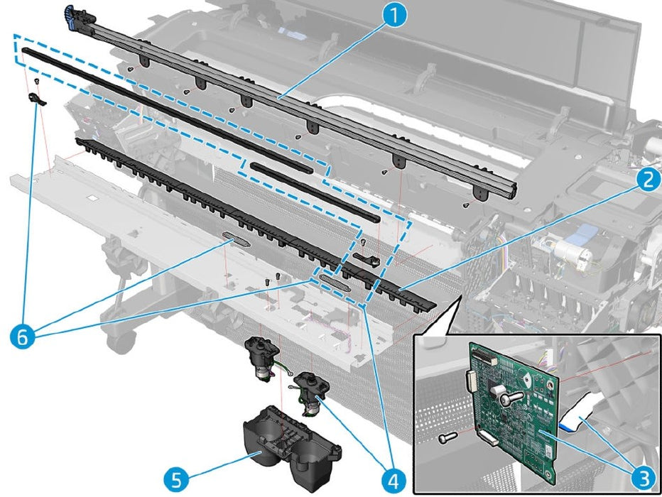 V-Trimmer Trenches assembly Service Kit for the HP DesignJet Z6, Z9+ Series (T8W18-67014)