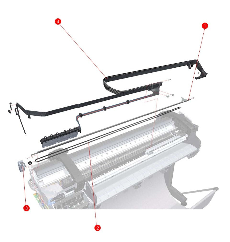 Belt Tensioner Assembly for HP DesignJet T1100, T1120, T610, T620, Z2100, Z3100 Plotters (Q5669-60672) - New