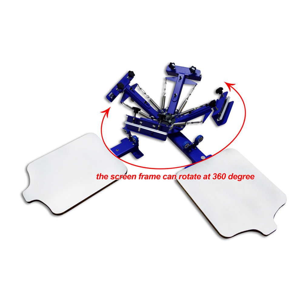 4 Color 2 Station Screen Printing Machine Press Equipment Screen Kit Printer