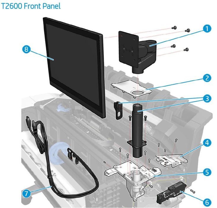 NEPT MFP right bracket w/pwr button and speaker - For the HP Designjet T2600 Series (Y3T75-67001)