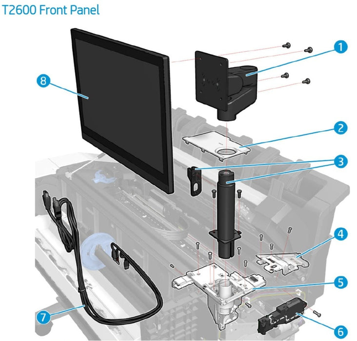 Front Panel Arms - For the HP Designjet T2600 Series (Y3T75-67003)