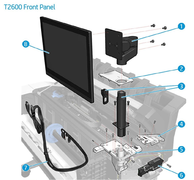 XL3600/T2600 Front Panel Cables - For the HP Designjet T2600 Series (2YB64-67015)