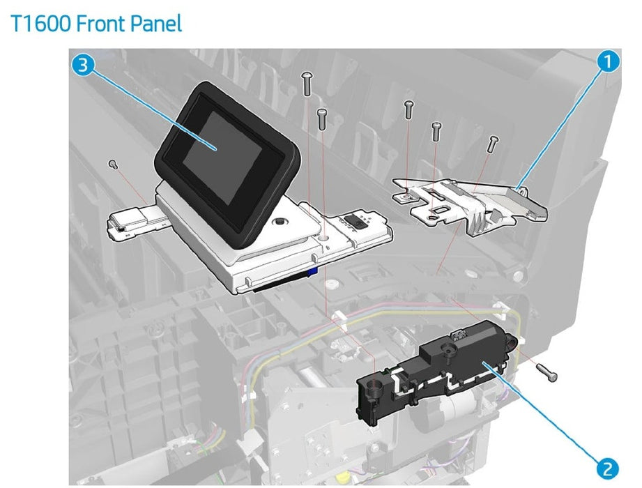 Front Panel assembly W/bracket - For the HP Designjet T1600 Series (3EK10-67001)