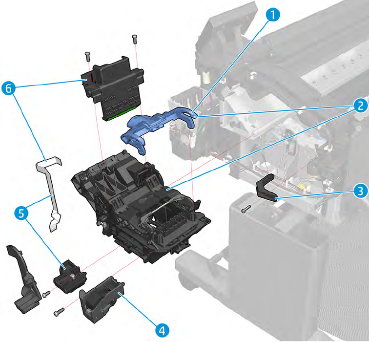 Carriage W/O PCA/Line Sensor - For the HP Designjet T920 / T930 / T1500 / T1600 / T2500 / T2600 / T1530 / T2530 (CR357-67092)