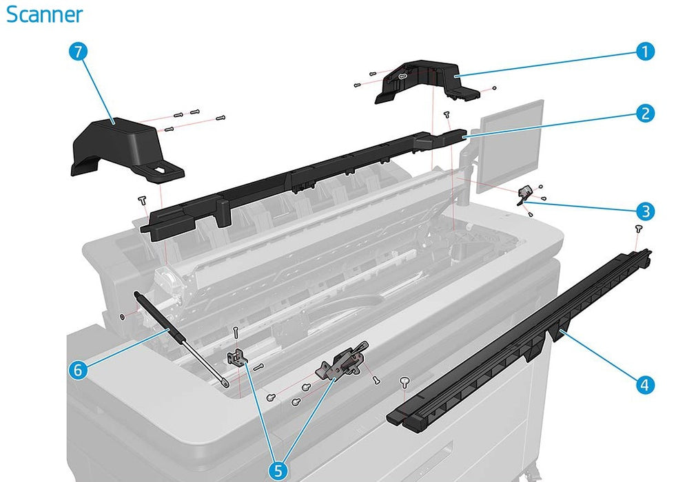 Scanner Bumper Bracket Assembly - For the HP DesignJet T2500, T2600, T3500 Series (CR359-67007)