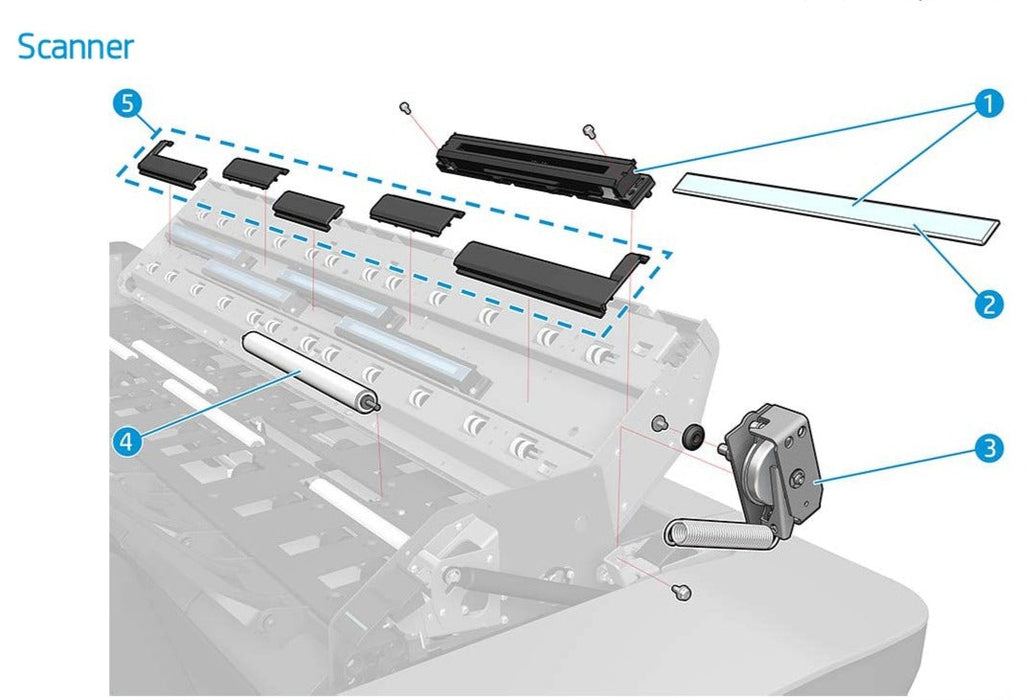 TX600 Pressure Roller - For the HP DesignJet T2600 Series (3XB77-67003)