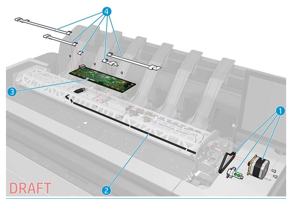 Set-Scanner FFC Cable - For the HP DesignJet T2500, T3500, T2600, T7200 Series (CR359-67015)