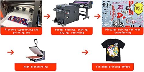24in(60cm) DTF Printer Direct to Film Transfer Printer DTF Transfer Printing Machine with Powder Shaker and Dryer Powder Shaking Machine for T-shirt Transfer Printing DIY (Photoprint RIP or Maintop 6.1 Software)