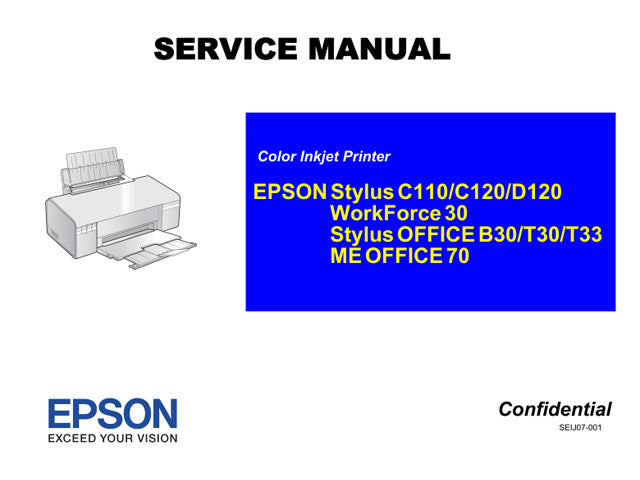 EPSON C120 C110 D120 T30 T33 B30 Service Manual