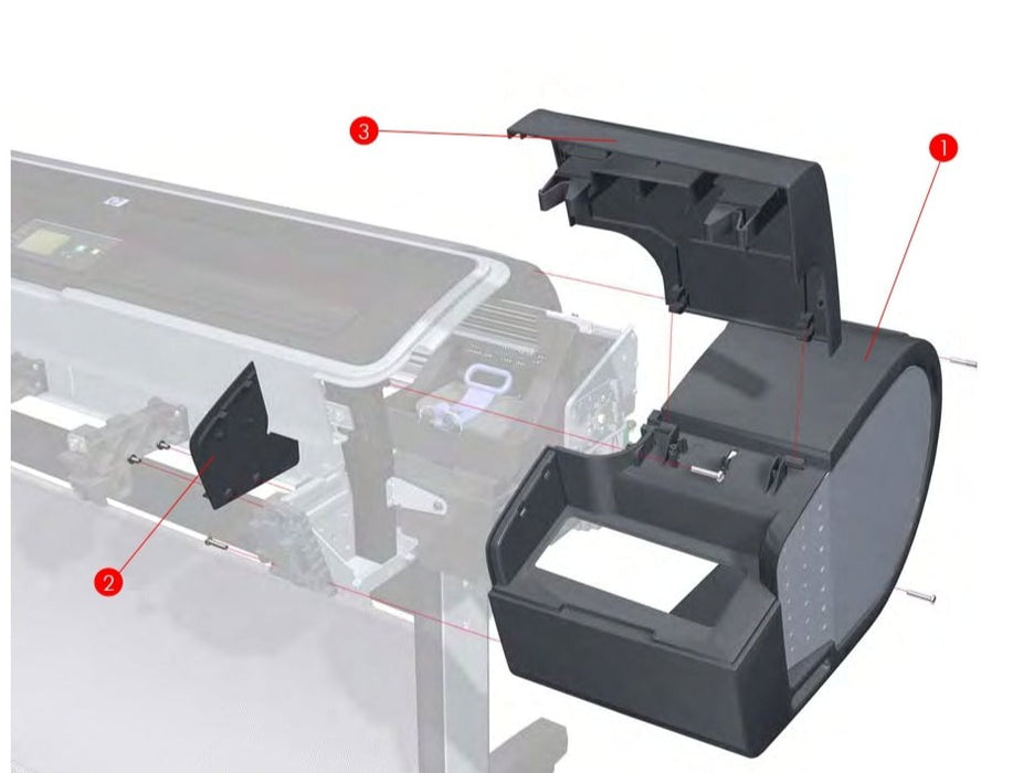 Right Ink Cartridge Door for the HP DesignJet T1100/T610 Series (Q6683-60233)