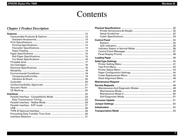 Epson Styluspro 7000 Service Manual — Wide Image Solutions 4237