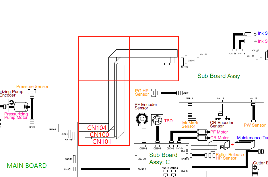 CR HARNESS Cable (CN100. CN101, CN104) for EPSON P6000 P7000 P8000 P9000 7700 7890 7900 9700 9890 9900 P6070 P7070 P8070 P9070 - 2142275, 2142267, 2142269