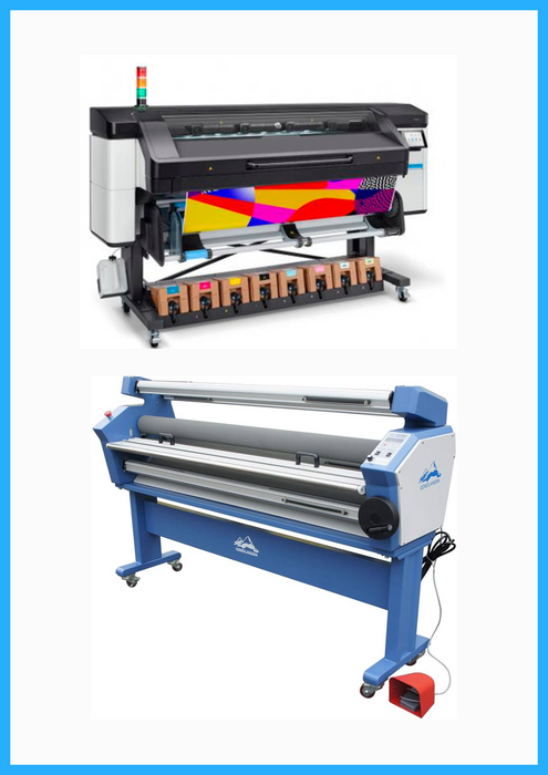 BUNDLE - HP Latex 800 64" Wide Format Printer + 63" Full-auto Low Temp. Wide Format Cold Laminator