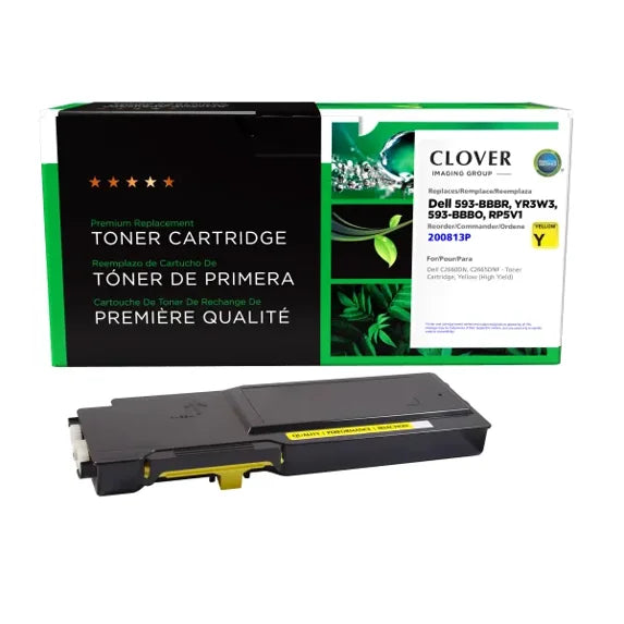 Clover Remanufactured High Yield Yellow Toner Cartridge for Dell C2660