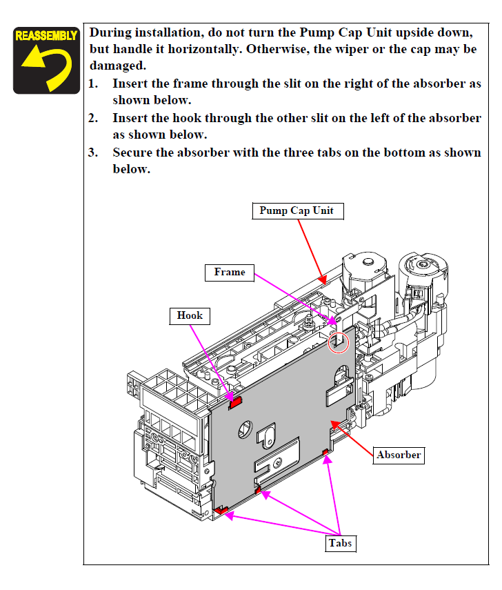 Pump CAP ASSY / Cleaning Unit for EPSON SC P10000 P10070 P20000 P20070 - 1917936 / 1879160 / 1859552