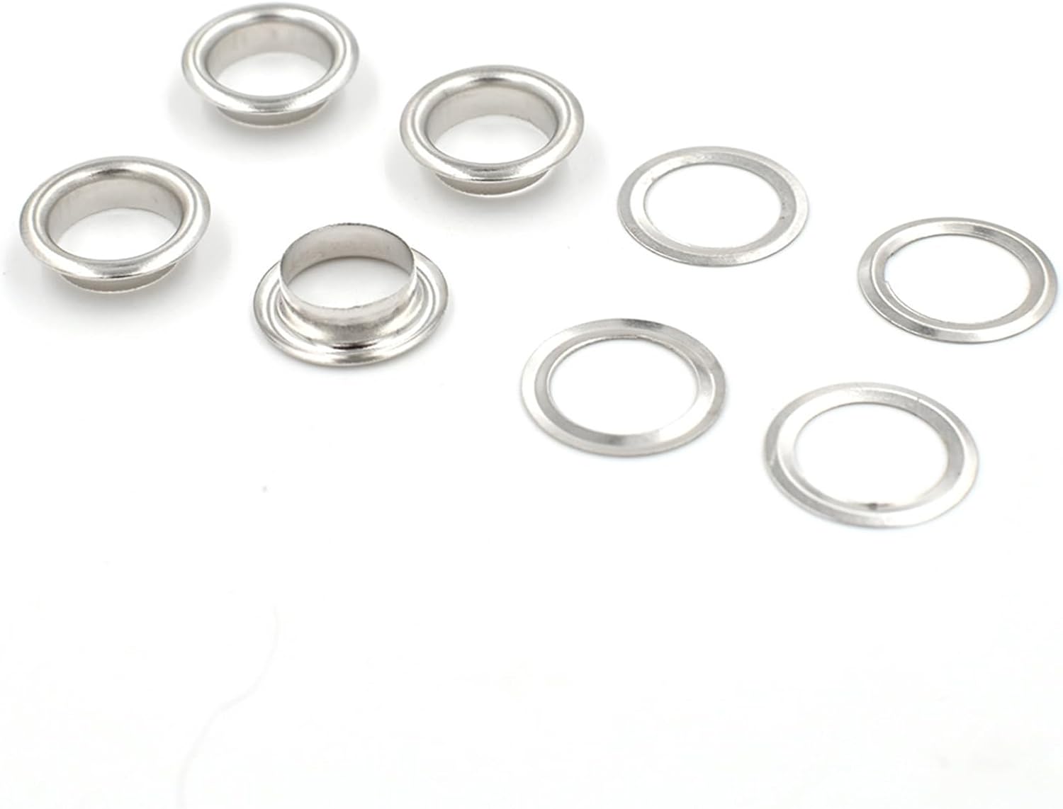 Metal Eyelet with Washer (6mm) For Leather Craft Clothes Sewing Clothing Belt Bulk Accessories - 1000 Set (Silver or Gold)