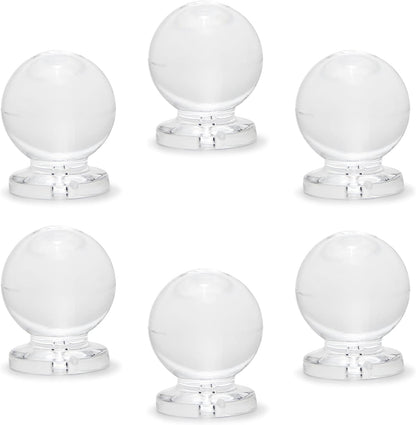 6 x 15 mm Tiny Pull Handle Round Acrylic Knob Mini Shiny Knob Cute Decoration for Jewelry Box, Gift Case and Makeup Box
