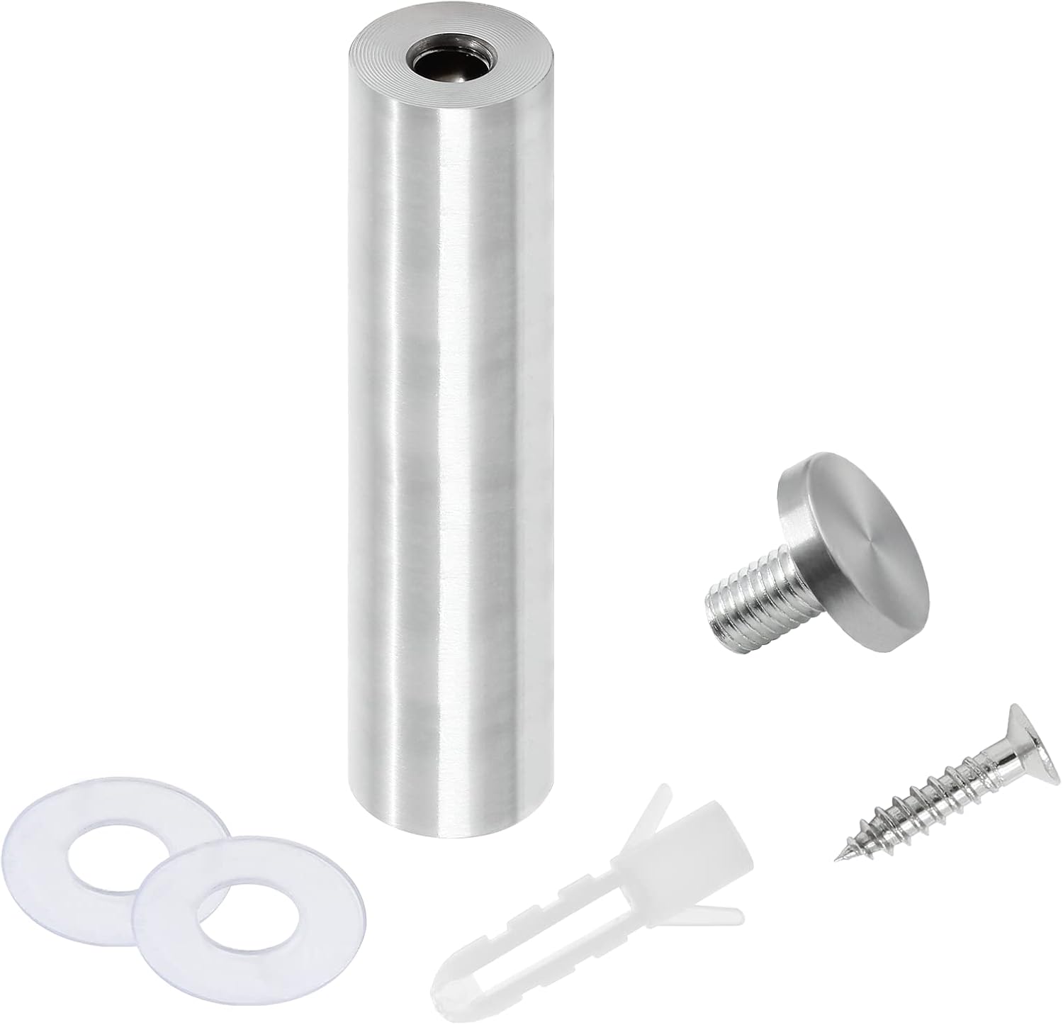 Stainless Steel Standoff Screws Wall Sign Advertising Nail for Hanging Acrylic Picture Frame (Silver) - 12pcs (1/2" x 4")