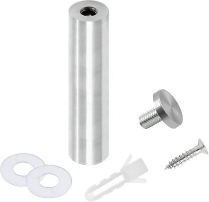 Stainless Steel Standoff Screws Wall Sign Advertising Nail for Hanging Acrylic Picture Frame (Silver) - 12pcs (1/2" x 4")