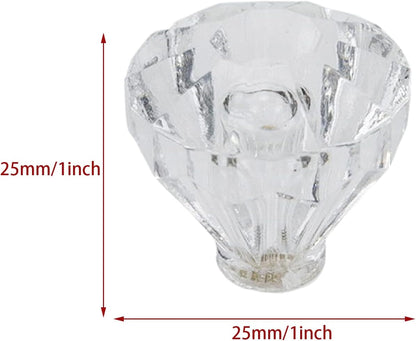 16pcs x 25mm Crystal Clear Acrylic Dresser Knob Diamond-Shaped Drawer Knobs Pulls Handles Wardrobe Kitchen Pull Furniture Hardware