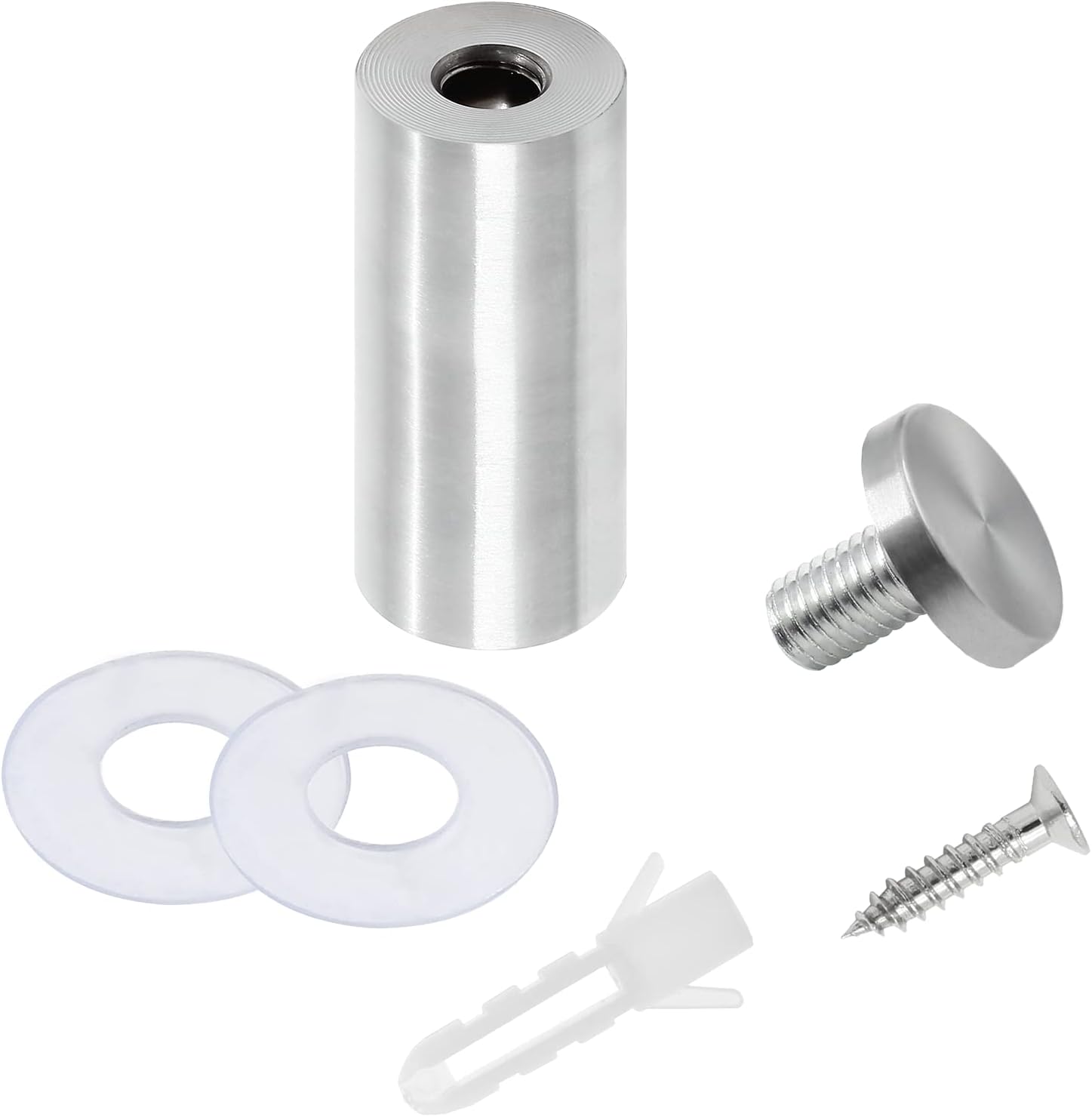 Stainless Steel Standoff Screws Wall Sign Advertising Nail for Hanging Acrylic Picture Frame (Silver) - 12pcs (3/4" x 2-2/5")