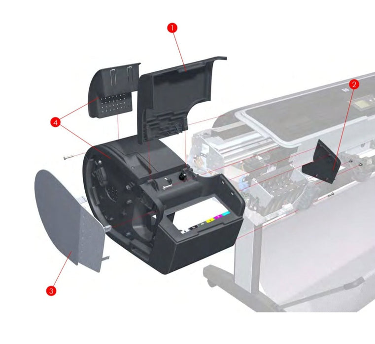 Left side panel for the HP DesignJet T770, T790, T610, T620(24") Plotters (CH539-67002)