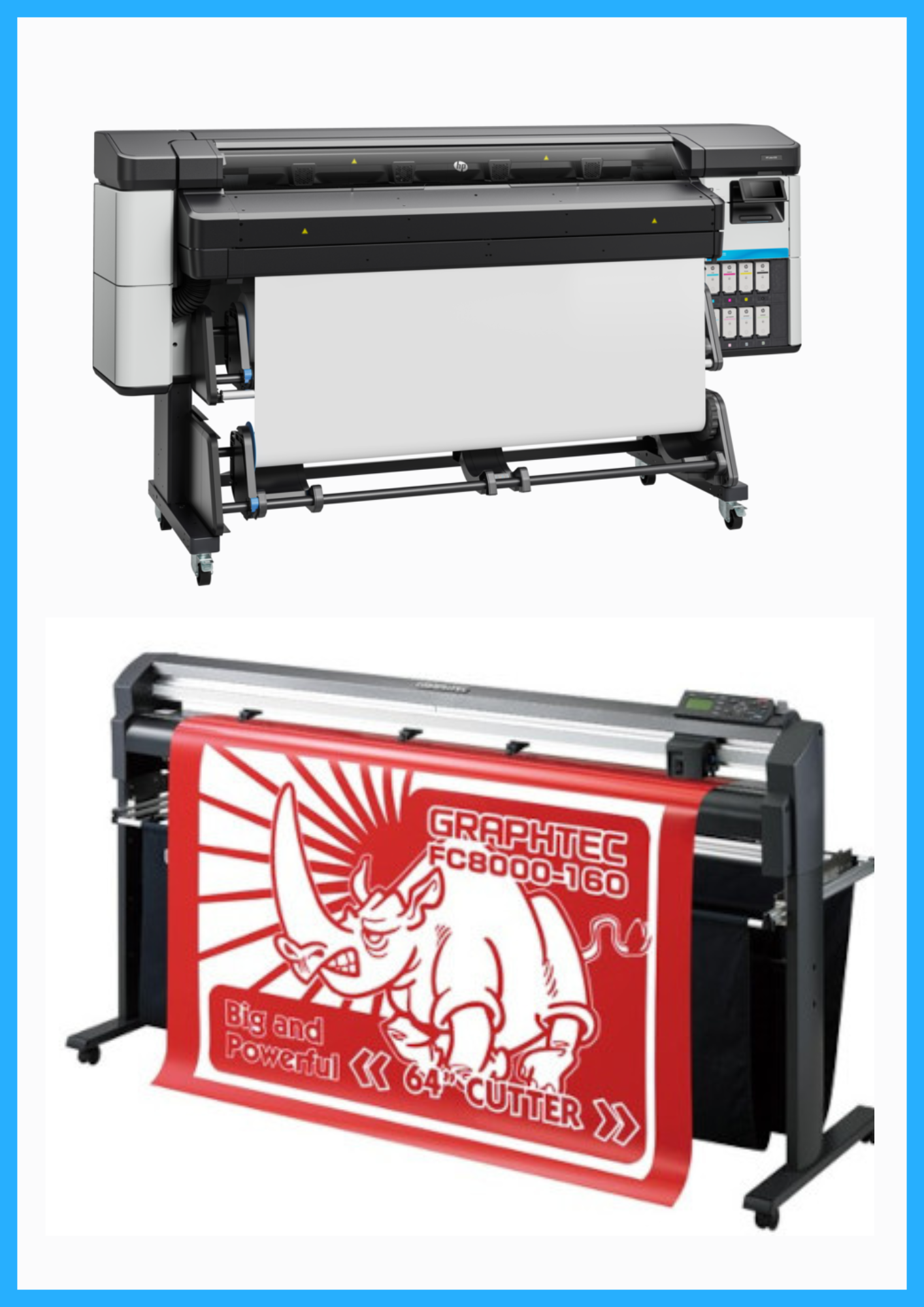 ON SALE - BUNDLE - HP Latex 630 64" Printer - New + 64" Graphtec FC8000-160 Vinyl Cutting Plotter - Refurbished (1 Year Warranty)