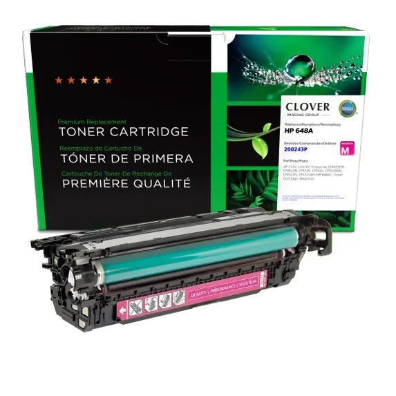 Clover Remanufactured Magenta Toner Cartridge for HP 648A (CE263A)