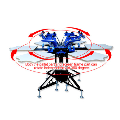 6 Color 6 Station Manual Screen Printing Machine Screen Printing Equipment Silk Screen Printing