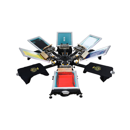 6 Color 6 Station Micro-Registration Screen Printing Machine with Alum Plate