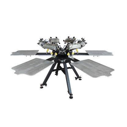 6 Color 6 Station Micro-Registration Screen Printing Machine with Alum Plate