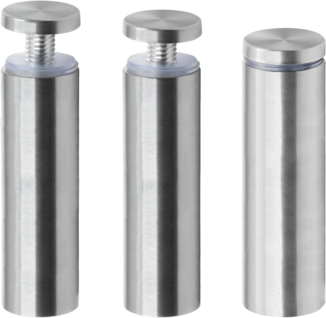 Stainless Steel Standoff Screws Wall Sign Advertising Nail for Hanging Acrylic Picture Frame (Silver) - 12pcs (3/4" x 3.15")