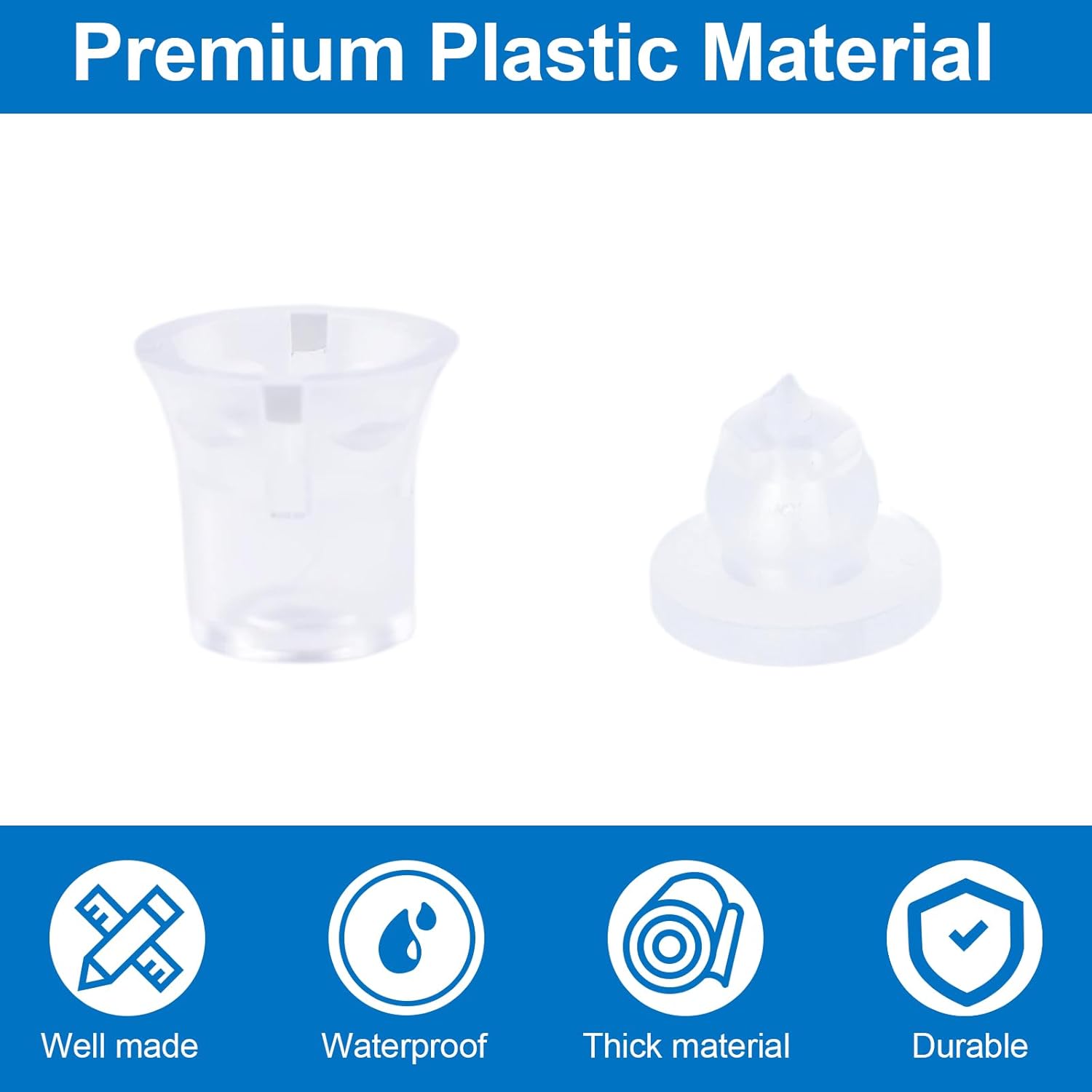 Acrylic Invisible Plastic Advertising Nails Clip-in Standoffs for Art Framing Grade (10PCS - 14 x 14mm / 20 x 20mm) - IAN05