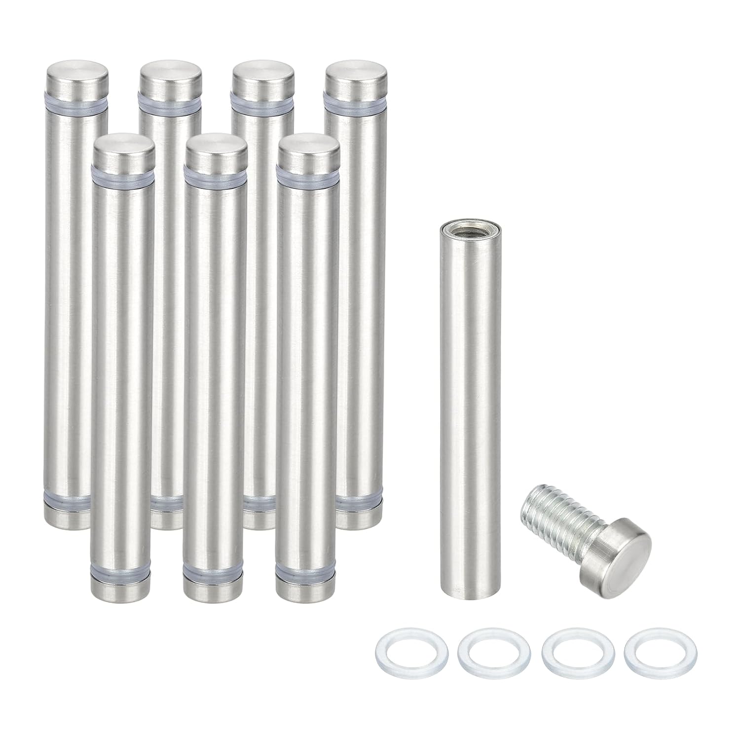 Wall Mount Acrylic Double Head Standoff Screws - 8pcs (1/2" x 3.9")